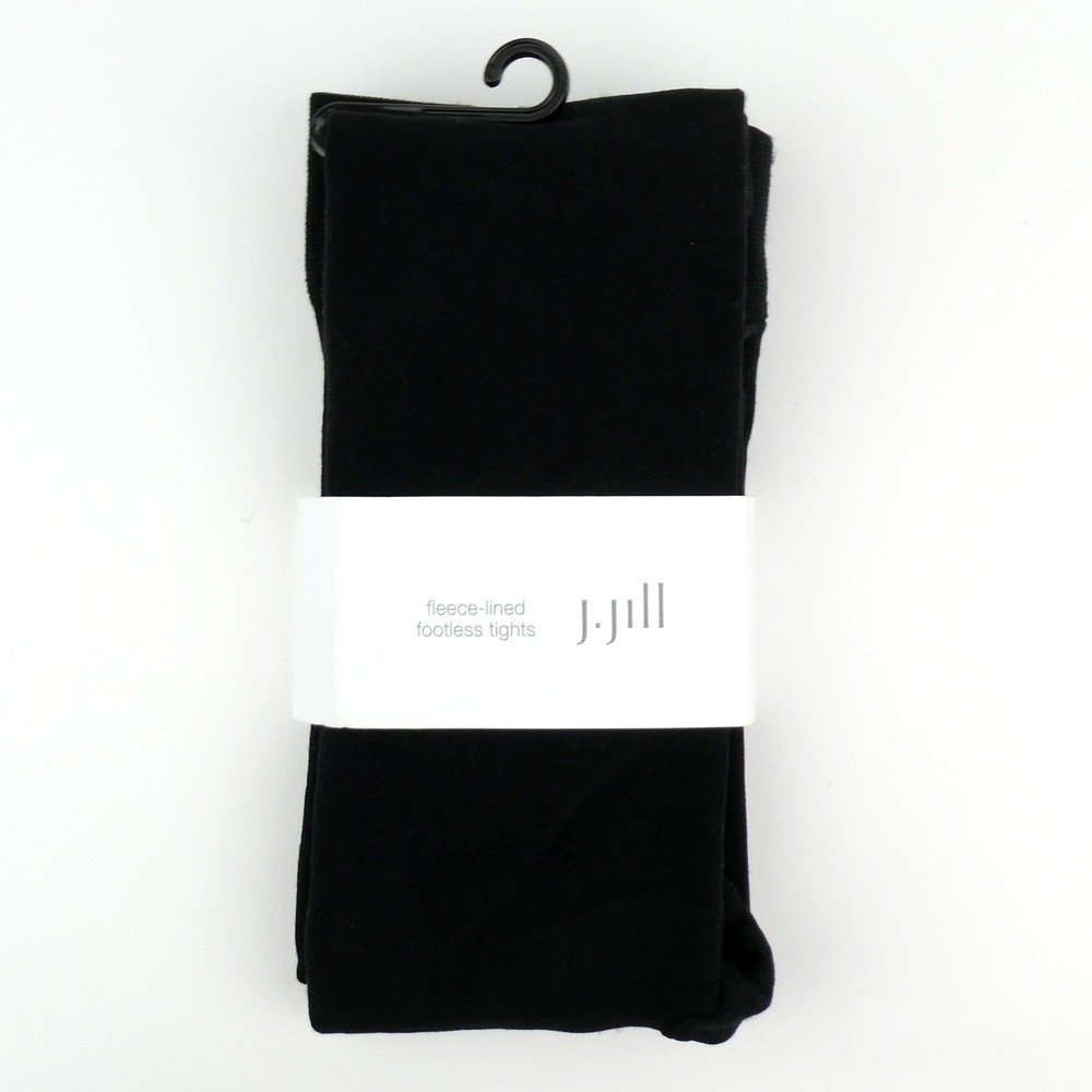 J.Jill Black Fleece-Lined Footless Tights S/M NWT